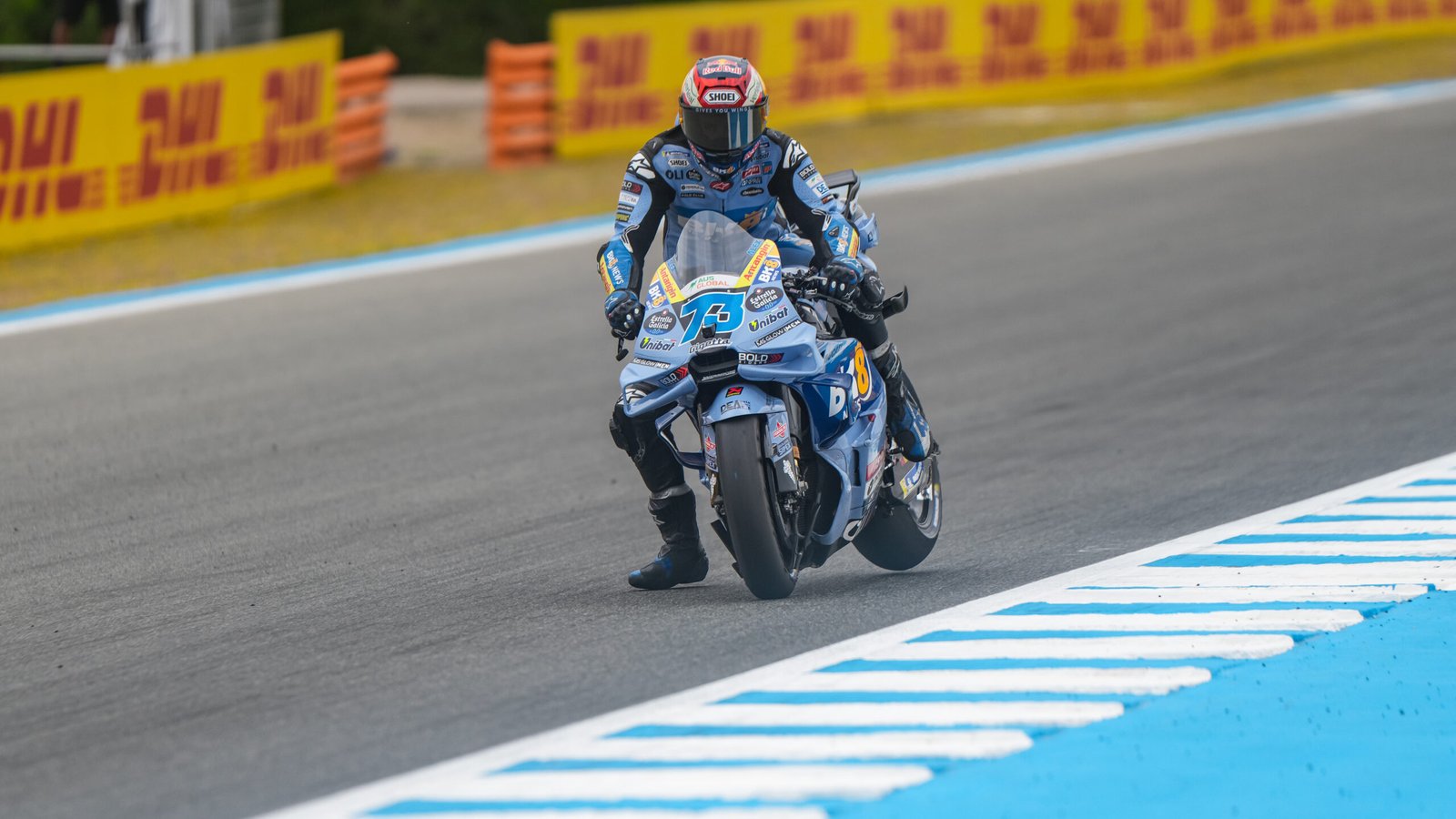 Álex Márquez manda en Jerez en una práctica marcada por caídas y sustos
